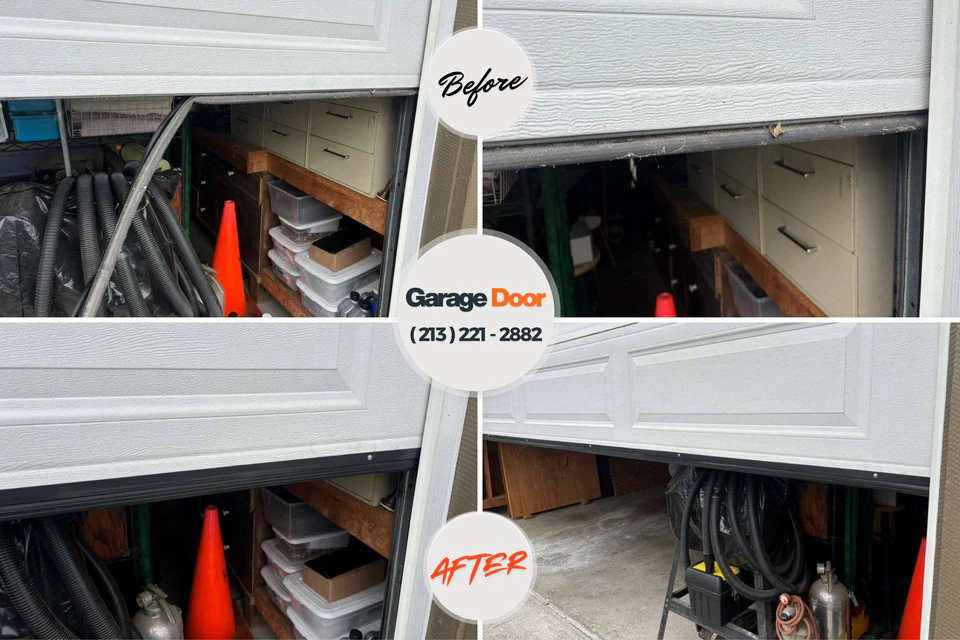 Before and after: garage door repair Colonial Pine Hills, SD